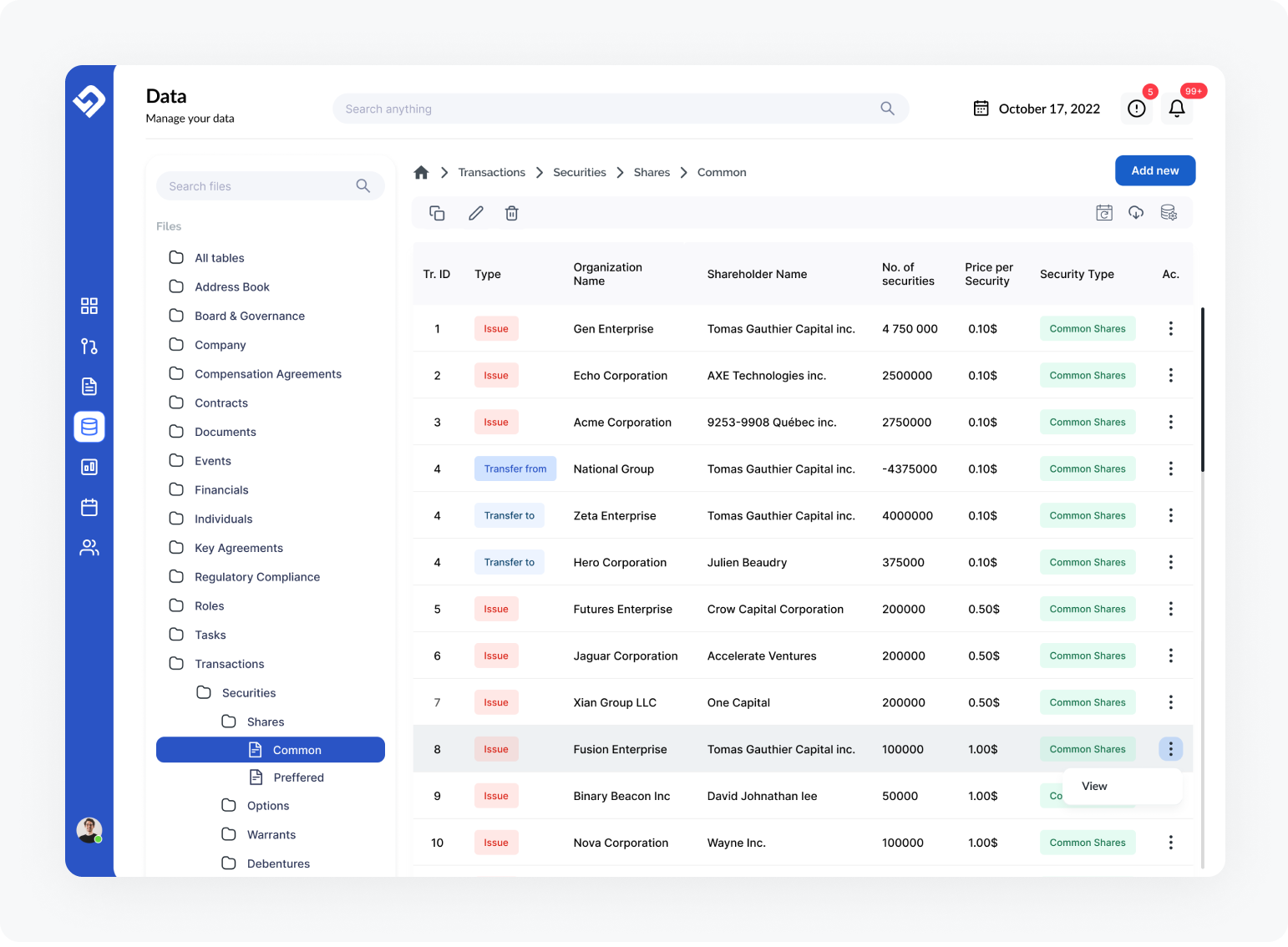LiquidDocs interface des constats vérifiés